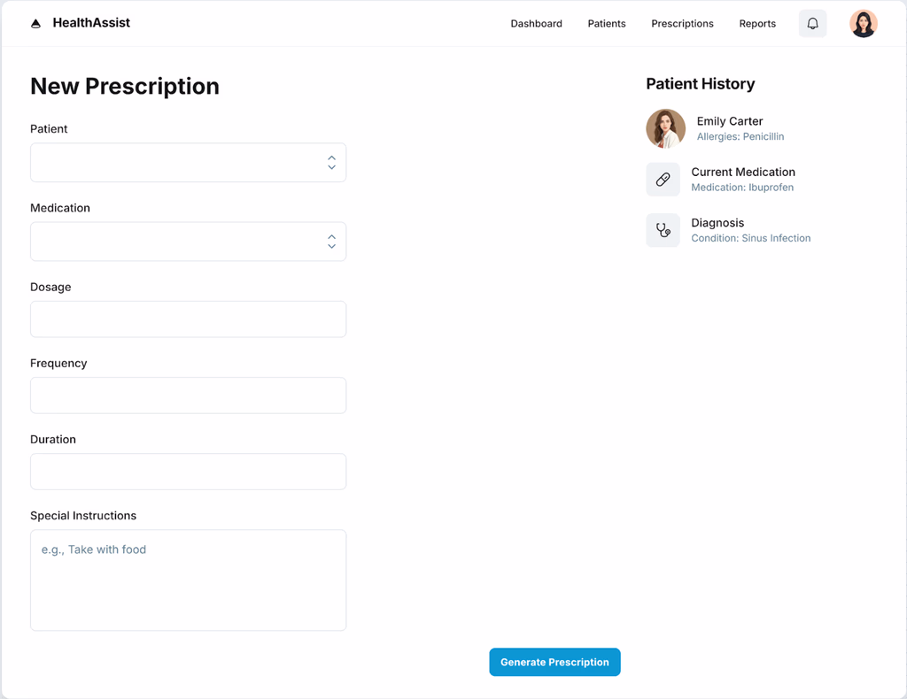AI Powered Prescription Generation